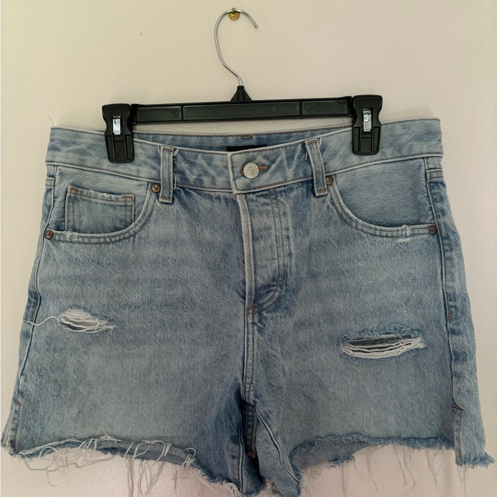 Express Light Wash Distressed Jean Shorts